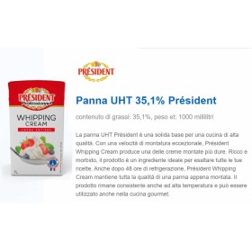 PANNA DA MONTARE 35% UHT PRESIDENT LT.1