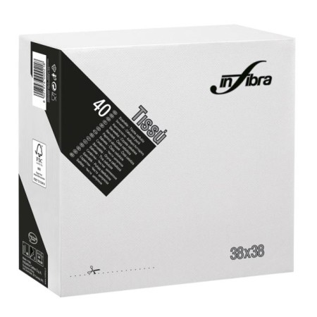 TOVAGLIOLO 38X38 2V TISSU' BIANCO 40 PZ.