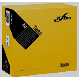 TOVAGLIOLO 38X38 2V. TISSU' GIALLO 40 PZ