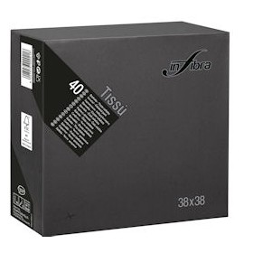 TOVAGLIOLO 38X38 2V TISSU' NERO 40 PZ.