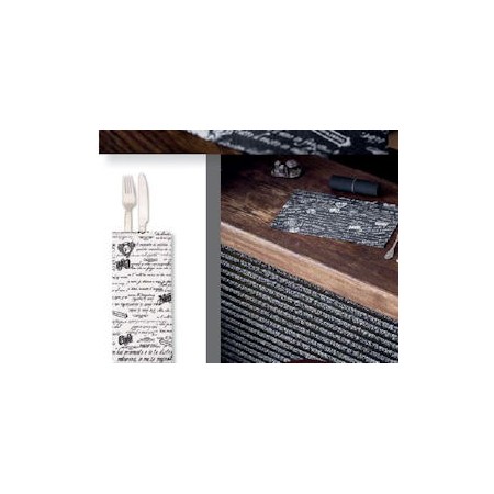 BUSTA X POSATE STAMPA 'VINTAGE' 125 PZ.