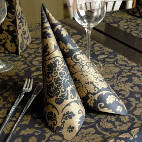 TOVAGLIA AIRLAID 1X1 VICTORIA NERO 25 PZ