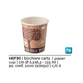 BICCHIERE CAFFE IN CARTA ML.115 PZ.50