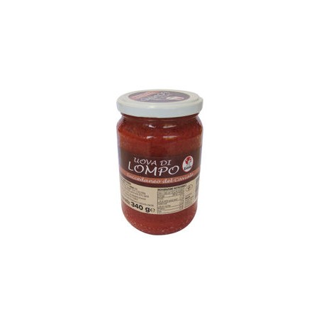 UOVA DI LOMPO ROSSE VASETTO VETRO GR.340