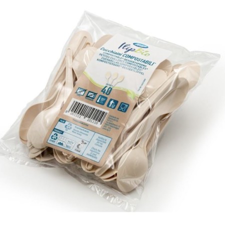 CUCCHIAINO DESSERT B.CO CPLA-BIO 40 PZ.
