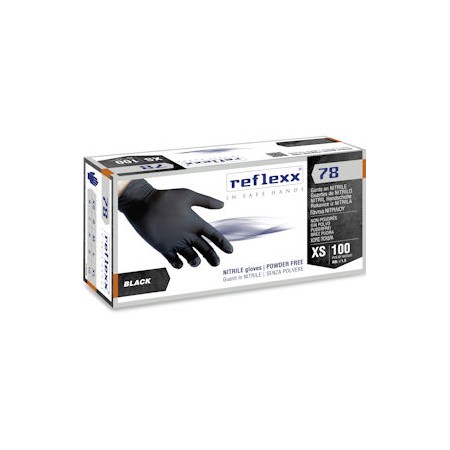 GUANTI NITRILE NERI S/POLV.TAG.L 100 PZ.