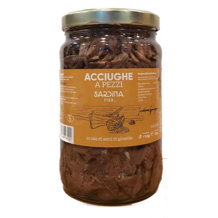 ACCIUGHE A PEZZI IN OLIO VASO KG.1,70