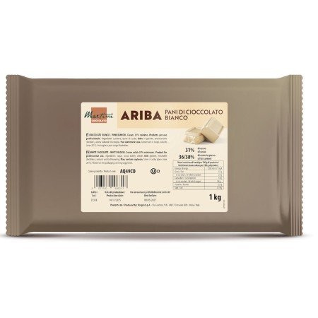 CIOCCOLATO BIANCO 'ARIBA' BLOCCO  KG.1