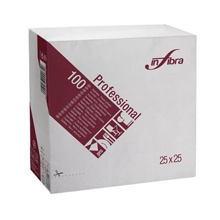 TOVAGLIOLO 25X25 2V. BIANCO CONF.100 PZ.