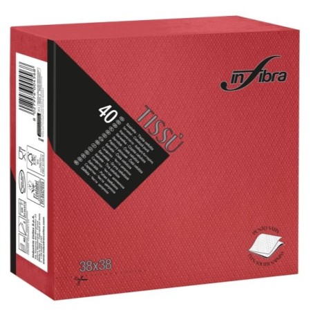 TOVAGLIOLO 38X38 2V TISSU ROSSO 40 PZ.