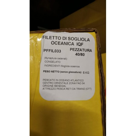 FILETTO DI SOGLIOLA OC. 40/80 S/P IQF