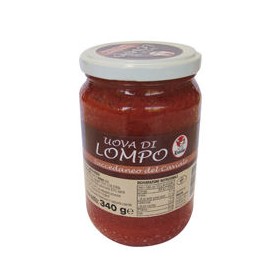 UOVA DI LOMPO ROSSE VASETTO VETRO GR.340